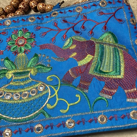 🍒 5PC PURSE SET BOHO INDIA BAG BUNDLE CROSSBODY BEAD EMBROIDERY INDIAN DESIGNER - Picture 12 of 13